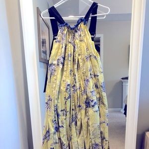 Free People tropical toile Maxi dress XS in Yellow